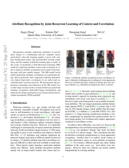 Attribute Recognition by Joint Recurrent Learning of Context and
  Correlation