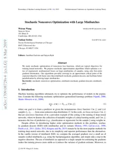 Stochastic Nonconvex Optimization with Large Minibatches