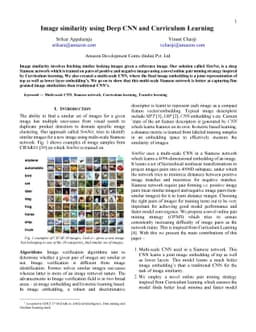 Image similarity using Deep CNN and Curriculum Learning