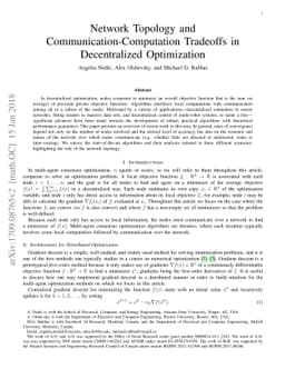 Network Topology and Communication-Computation Tradeoffs in
  Decentralized Optimization