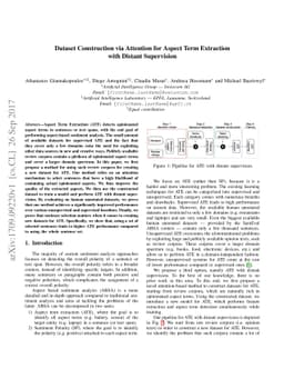Dataset Construction via Attention for Aspect Term Extraction with
  Distant Supervision