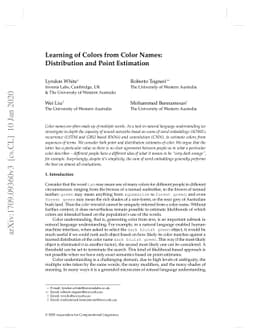 Learning of Colors from Color Names: Distribution and Point Estimation