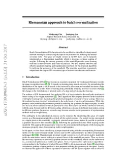 Riemannian approach to batch normalization