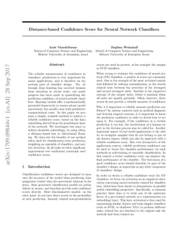 Distance-based Confidence Score for Neural Network Classifiers