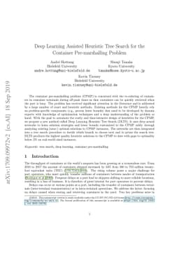 Deep Learning Assisted Heuristic Tree Search for the Container
  Pre-marshalling Problem