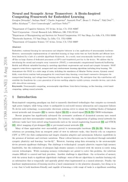 Neural and Synaptic Array Transceiver: A Brain-Inspired Computing
  Framework for Embedded Learning