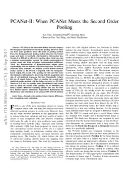 PCANet-II: When PCANet Meets the Second Order Pooling