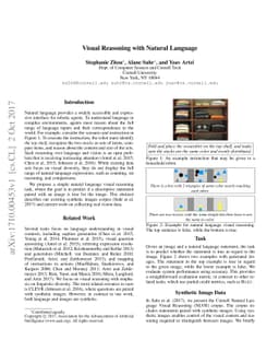 Visual Reasoning with Natural Language