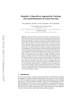 DeepSafe: A Data-driven Approach for Checking Adversarial Robustness in
  Neural Networks