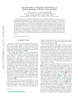 The Dependence of Frequency Distributions on Multiple Meanings of Words,
  Codes and Signs