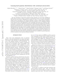 Learning hard quantum distributions with variational autoencoders