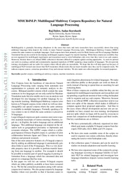 MMCR4NLP: Multilingual Multiway Corpora Repository for Natural Language
  Processing