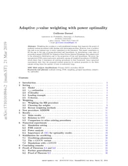Adaptive p-value weighting with power optimality