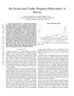 On Secure and Usable Program Obfuscation: A Survey