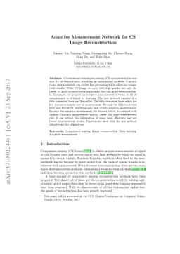 Adaptive Measurement Network for CS Image Reconstruction