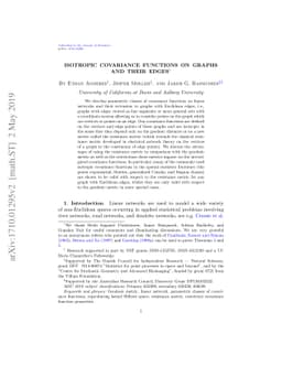 Isotropic covariance functions on graphs and their edges