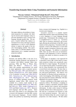 Transferring Semantic Roles Using Translation and Syntactic Information