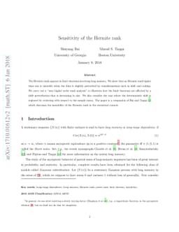 Sensivity of the Hermite rank