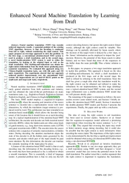 Enhanced Neural Machine Translation by Learning from Draft