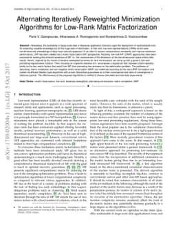Alternating Iteratively Reweighted Minimization Algorithms for Low-Rank
  Matrix Factorization