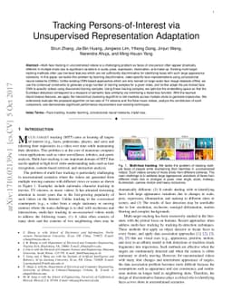 Tracking Persons-of-Interest via Unsupervised Representation Adaptation