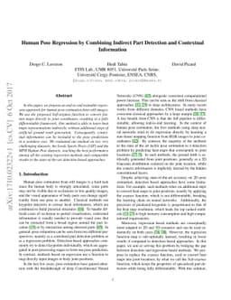 Human Pose Regression by Combining Indirect Part Detection and
  Contextual Information