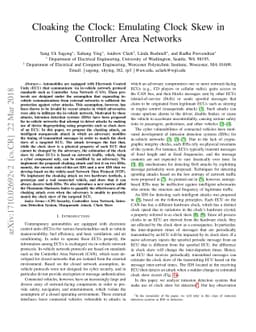 Cloaking the Clock: Emulating Clock Skew in Controller Area Networks
