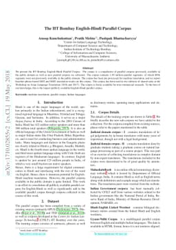 The IIT Bombay English-Hindi Parallel Corpus
