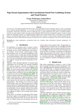 Page Stream Segmentation with Convolutional Neural Nets Combining
  Textual and Visual Features