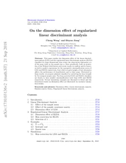 On the dimension effect of regularized linear discriminant analysis