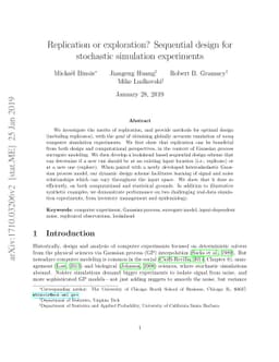 Replication or exploration? Sequential design for stochastic simulation
  experiments
