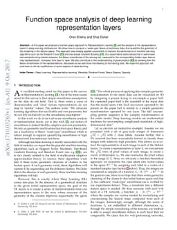 Function space analysis of deep learning representation layers