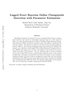 Lagged Exact Bayesian Online Changepoint Detection with Parameter
  Estimation