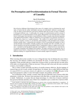 On Preemption and Overdetermination in Formal Theories of Causality