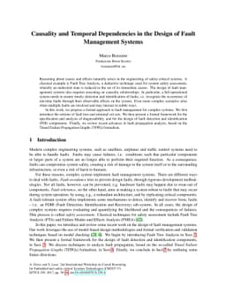 Causality and Temporal Dependencies in the Design of Fault Management
  Systems