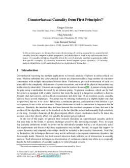 Counterfactual Causality from First Principles?