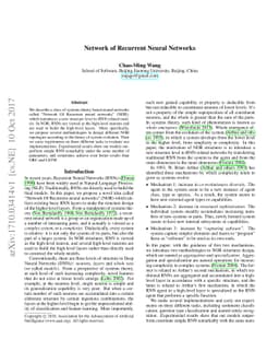 Network of Recurrent Neural Networks