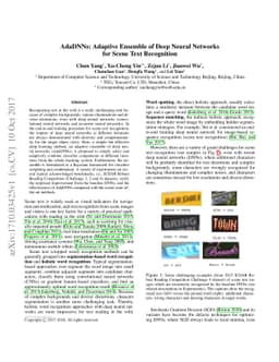AdaDNNs: Adaptive Ensemble of Deep Neural Networks for Scene Text
  Recognition