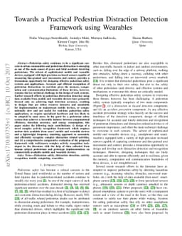 Towards a Practical Pedestrian Distraction Detection Framework using
  Wearables