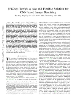 FFDNet: Toward a Fast and Flexible Solution for CNN based Image
  Denoising