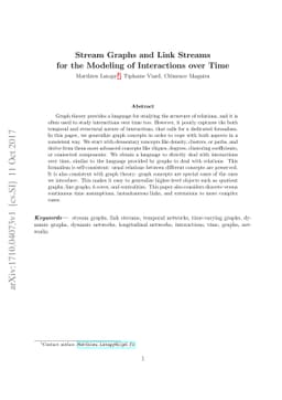 Stream Graphs and Link Streams for the Modeling of Interactions over
  Time