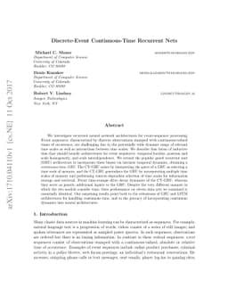 Discrete Event, Continuous Time RNNs