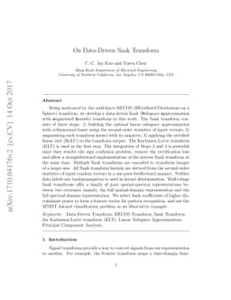 On Data-Driven Saak Transform