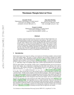 Maximum Margin Interval Trees