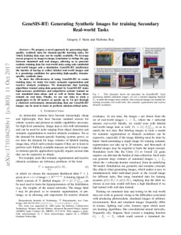 GeneSIS-RT: Generating Synthetic Images for training Secondary
  Real-world Tasks