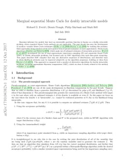 Marginal sequential Monte Carlo for doubly intractable models