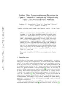 Retinal Fluid Segmentation and Detection in Optical Coherence Tomography
  Images using Fully Convolutional Neural Network