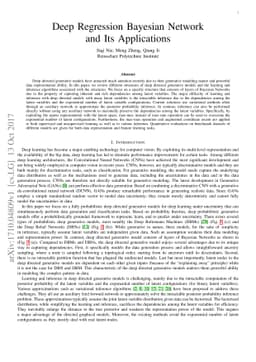 Deep Regression Bayesian Network and Its Applications
