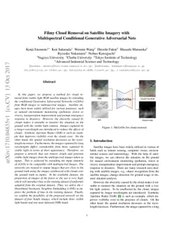 Filmy Cloud Removal on Satellite Imagery with Multispectral Conditional
  Generative Adversarial Nets