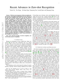 Recent Advances in Zero-shot Recognition